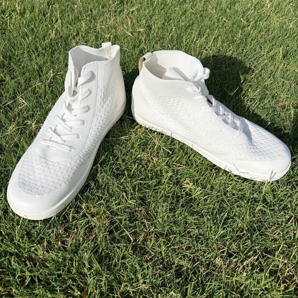SUAVS Zilker High Top White Knit Sneakers Mens 10 Womens 12 EU 43